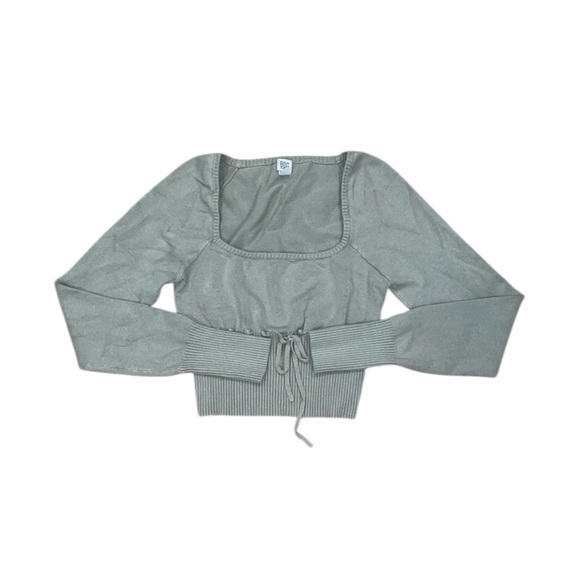 BDG Tops - BDG sage green long sleeve crop